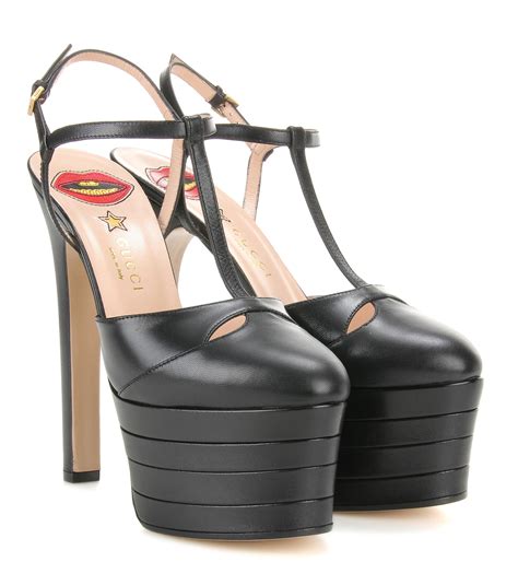 gucci shoes black heels|Gucci black platform heels.